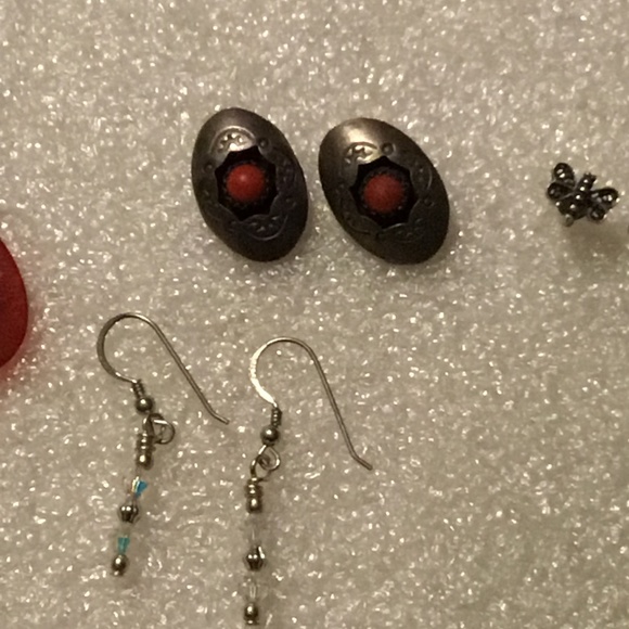 Bundle of 4 pairs of sterling silver earrings - Picture 4 of 7